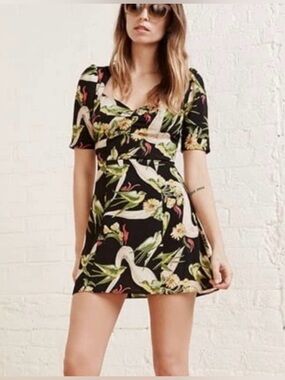 Reformation Dress Gene Parakeet NWOT Sz 0 Tropical Floral Summer Festival Casual